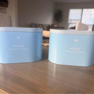 Set of two brand new Blue Land Dishwasher Tablet Tin - Reusable Home Storage